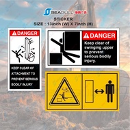 Keep Clear Swinging Upper Prevent Serious Bodily Injury Komatsu Logo Vehicle Sticker Hydraulic JCB C