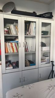 灰色高身櫃 Large grey storage cabinet with glass doors