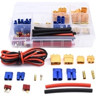 Readytosky XT60/XT90/EC3/EC5/T-Plug Kit Penyambung Lelaki&Perempuan+Kawat Silikon 14AWG+Tiub Pengecu