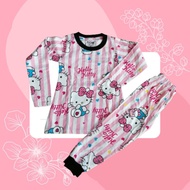 pyjamas pyjama piyama Girl Children Cotton Hello Kitty Baju Tidur Budak Anak Perempuan