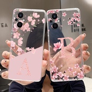 Letter Case For OPPO A96 5G/F21 Pro 5G/F21S Pro 5G Fashion Flower Back Cover Transparent Soft Silico
