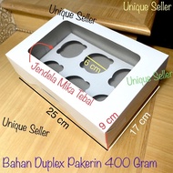 [Contents 10] Cupcake Box contains 6 DUPLEX WHITE 25x17x9 cm White 6 Hole Cupcake Box/ 25x17 x 9 cm 