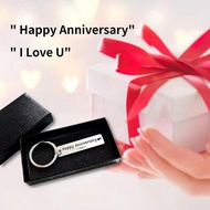 [Coisíní] Happy Anniversary Keychain Gift Couple Keychain Stainless Steel Keychain With Box Annivers