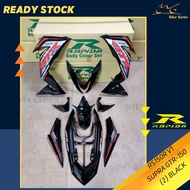 [READY STOCK] COVERSET/BODYSET HONDA RS150/RS150R V1 SUPRA GTR-150 (2) BLACK (STICKER TANAM)