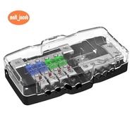 Car Audio Fuse Holder for Automotive Systems 4 Way Fuse Distribution Box 12V 0/4 Gauge with Ground