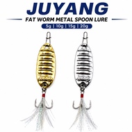 Gewang Casting 5-20gram Spoon Jig Fishing Lure Treble Hook Pancing Umpan Ikan Juyang Fat Worm