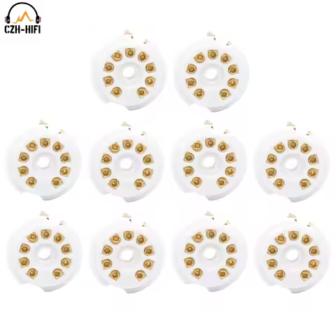 10pcs 9pin Tube Socket B9A Ceramic Valve Base Gold/Tin Plated For 12AX7 ECC83 6DJ8 5670 6922 12AT7 1