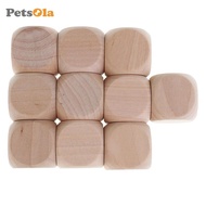 [PETSOLA] 10PCS Wooden Blank Dice D6 30mm for Kids & Children DIY Decorating Game Toy