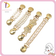 DIACHASG 2pcs Cardigan Clip, Pearl Shirt Collar Shawl Brooch, Trendy Dress Shawl Clasp Flower Charm Gift Duck Clip Clasps Four Seasons