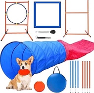 Dog Agility Training Equipment Set, Dog Agility Course Backyard Set Dog Obstacle Course Play Kit wit