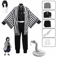 W Anime Iguro Obanai Kimono Uniform Pruik Cosplay Kostuum Halloween Feest