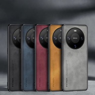 For Huawei Mate 60 Mate60 Case Shockproof PU Leather Skin Hard Cover Matte Case Silicon Bumper for H