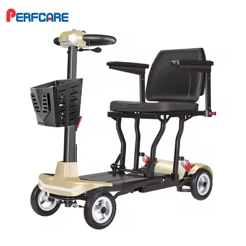 Magnesium Ultra Light Portable Self Folding Mobile Scooter 4 Wheel Mobility Scooter for Elderly