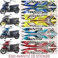 EGO AVANTIZ BODY COVER STICKER STRIPE COVER SET (3) BLUE GREY BLACK  CYAN RED