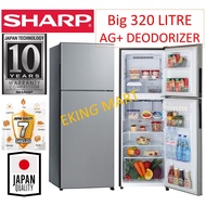 Sharp Big 320L 2 Door Fridge / Refrigerator SJ325MSS (10 Year Motor Warranty)