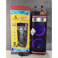 AVCROWNS Portable CH 1262/CH 1292  15000WATT BT Karaoke Speaker Dual 12 Inch Speaker With Double Wireless Microphone