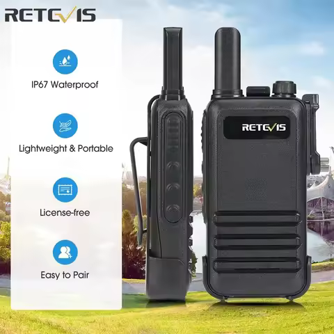 Retevis RB647 IP67 Waterproof Walkie Talkie Professional PMR FRS Mini Two-Way Radio with VOX for Sur