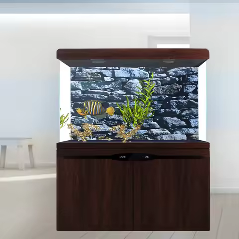 Fish PVC Sticker Background Poster Decorative Stonewalling Paintings PVC Sticker Landscape Image for