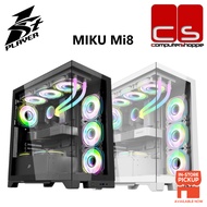 1stPlayer Miku Mi8 Tempered Glass ATX Gaming PC Case - Black/White