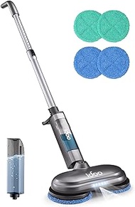 [2023 Upgraded] iDOO Cordless Electric Mop, Dual-Motor Electric Spin Mop with Detachable Water Tank &amp; LED Headlight, Electric Floor Mop for Tile, Hardwood, Laminate, Vinyl, 46dB-Gray