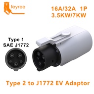 feyree EV Charger Adapter Type2 IEC62196-2 to Type1 Car Charging Socket AC Charger Adapter 32A 1Phas