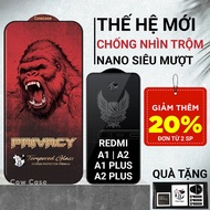 Tempered Redmi A1, A1 Plus, A2 Plus Cowcase full screen anti-peeping | Screen protector for Xiaomi