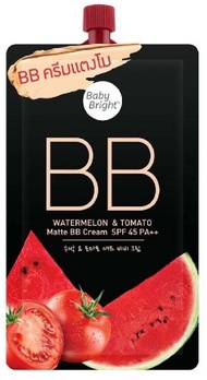 Baby Bright Watermelon &amp; Tomato BB บีบีแตงโม เบบี้ไบร์ท วอเตอร์เมล่อนแอนด์โทเมโท ครีมแตงโมมะเขือเทศ