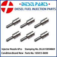 หัวฉีด DLLA158SN869 6ชิ้นสำหรับ6BG1T ของอีซูซุ6BD1T ฮิตาจิ EX200-3 EX200-2