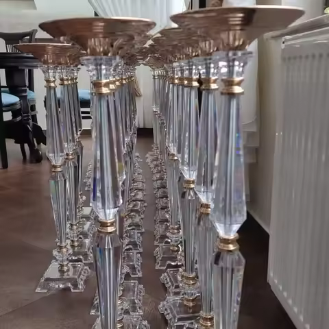 8pcs)40cm-100cm)30baifen Crystal Flower Stands sliver/ Gold Vases Table Wedding Centerpieces For Wed