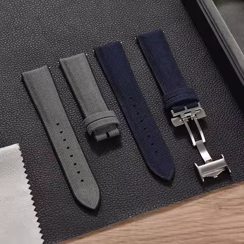 JWNSPA FKM Rubber Strap 18mm 19mm 20mm 21mm 22mm Sailcloth Watch Strap Sport Replacement Watch Band