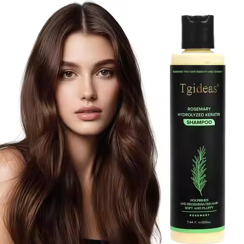 Tgideas Organic Rosemary Hair Growth Shampoo Hydrolyzed Keratin Nourish Scalp Reduce Loss Unisex Sha