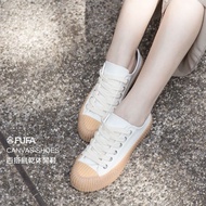 [FUFA Shoes FUFA Brand] Versatile Biscuit Casual White Thick-Soled Canvas