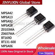 10Pcs MPSA42 MPSA13 MPSA92 MPSA18 Z0103MA Z0607MA BT169D BT131-600 A42 A13 MPSA06 0103MA Z0103 Z0607