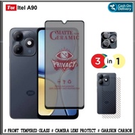 3IN1 Tempered Ceramic Itel A90 Anti-Scratch Matte Package + Camera + Garskin Riyanali_Shop