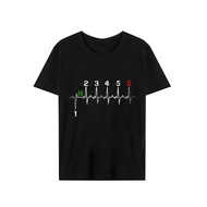 Men's T-Shirt Brand Motorcycle Accessories Change Gear 1n23456 Print Heart EKG Pulse Short-Sleeved
