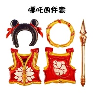 【Ready stock】哪吒气球头饰发箍卡通摆摊儿童幼儿园教室手持生日节日礼品无毒Nezha balloon headpiece headband cartoon stall for childre