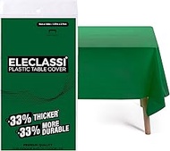 Eleclassi Emerald Green 12 Pack Premium Disposable Plastic Tablecloth 54 x 108 in - Plastic Table Cl
