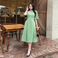 Đầm suông cổ giọt nước vòng Đá pha lê sang trọng dành cho nữ U30 MS159- Khánh Linh Style.