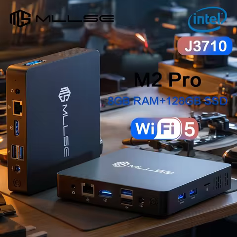 MLLSE Mini PC M2 Pro Intel Gemini Lake Intel J3710 8GB RAM 128GB ROM Dual-Band WiFi 5 Bluetooth 4.2 