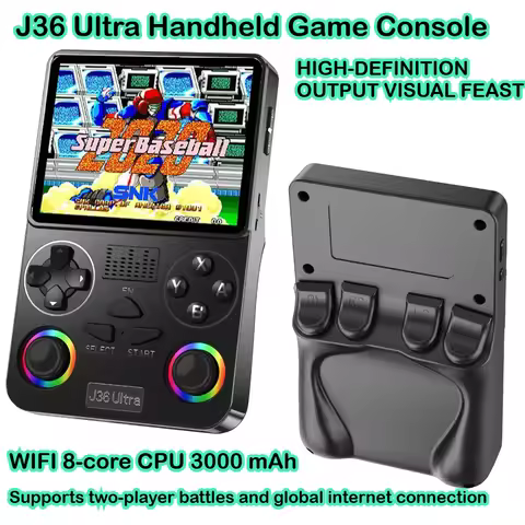 J36 Ultra Portable Retro Handheld Game Console 3.5 Inch IPS Screen Classic Games 20+ Emulators Video
