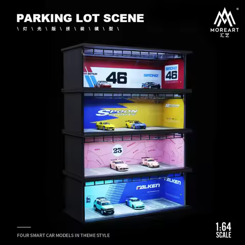 TM MoreArt 1:64 Original design Famous Car brands & Paint Assemble Diorama LED Lighting Model Car Di