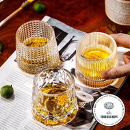 One Two Cups Rotatable Spinning Glass Wobble Cognac Champagne Wine Glass 150ml - YJ101