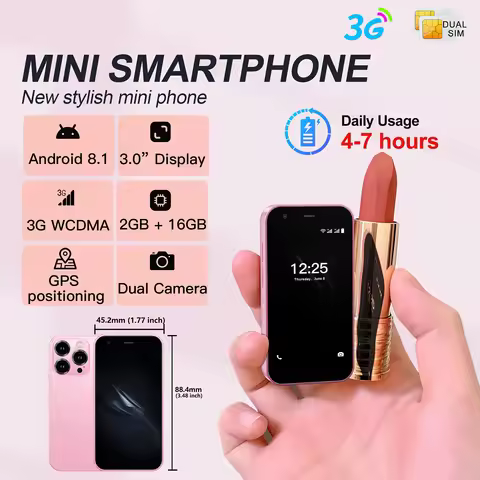 Mini smartphone, 3.0-inch display, 2GB+16GB, WLAN-GPS, Play Store, Android smartphone, dual-SIM dual