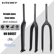 ✿FREE SHIPPING✿Vitchey Full carbon UD 100mm quick release fork Mountain bike disc brake fork 26/27.5