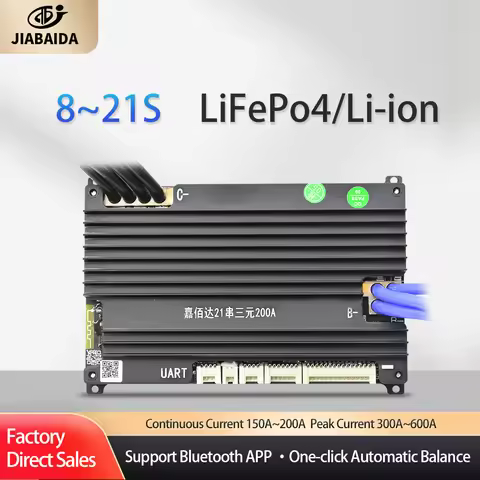 JBD SP21S001H Lithium Battery Management System 8S-21S 120A 150A 200A Smart BMS LiFePO4 Li-ion with 
