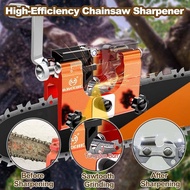 【Ready Stock】Chainsaw Sharpener Jig Kit Portable Chainsaw Sharpening Tool with Burr Grinding Stone &