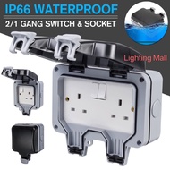 Waterproof Outdoor Plug 13A Storm Electrical Switched Socket IP66 Outside Use