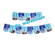 banner hbd frozen - banner ultah frozen -bunting flag frozen dekorasi