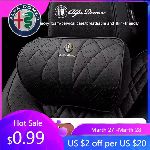 For Alfa Romeo Memory Cotton Car Headrest Lumbar Support Auto Neck Pillow Seat Covers For Alfa Romeo