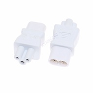 White IEC 320 C5 to C8 Power Adapter, IEC 320 3 Pole Female to 2 pole Male Converter Plug C5-C8 AC A